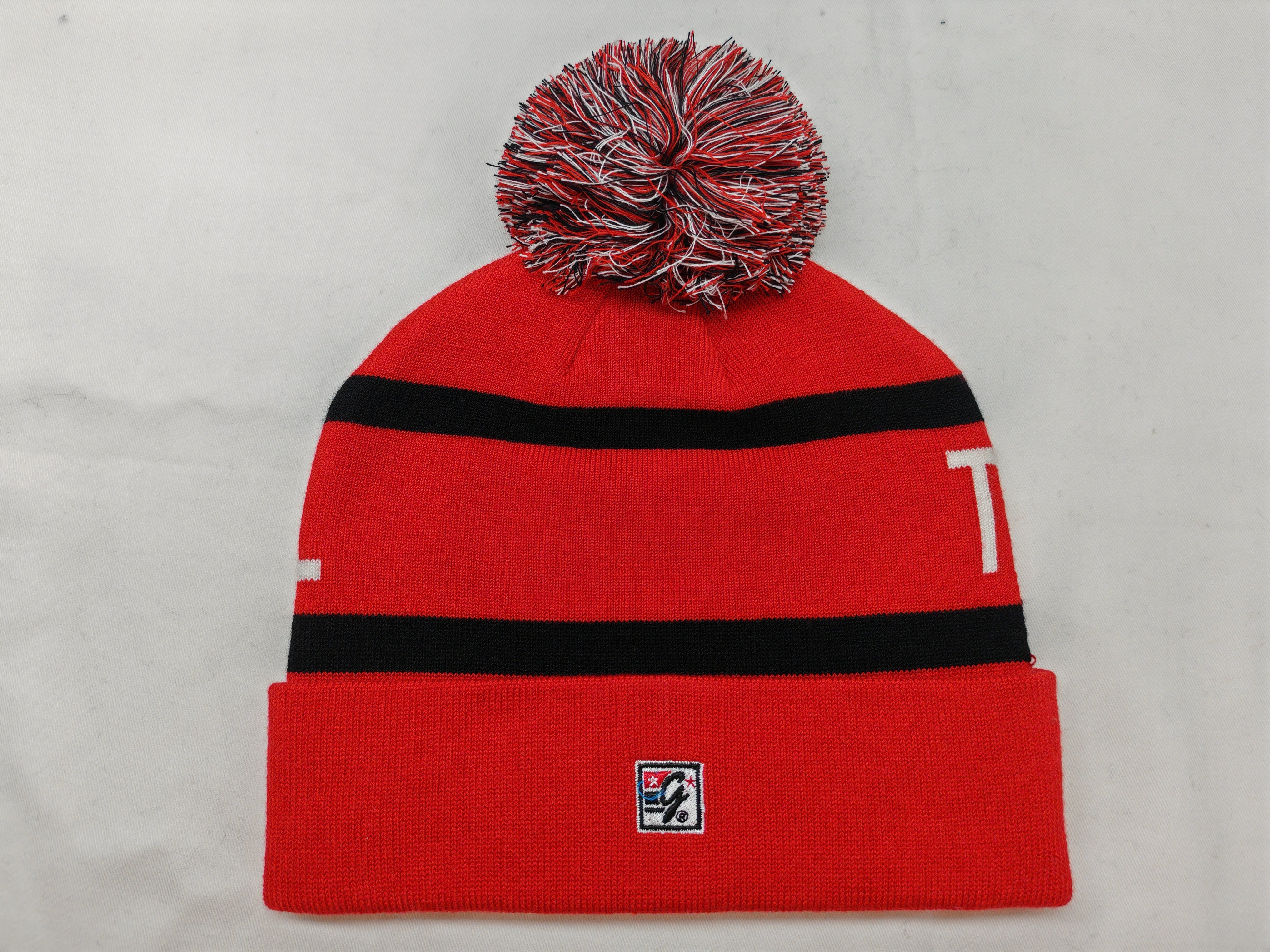 Red "N" Beanie with pom