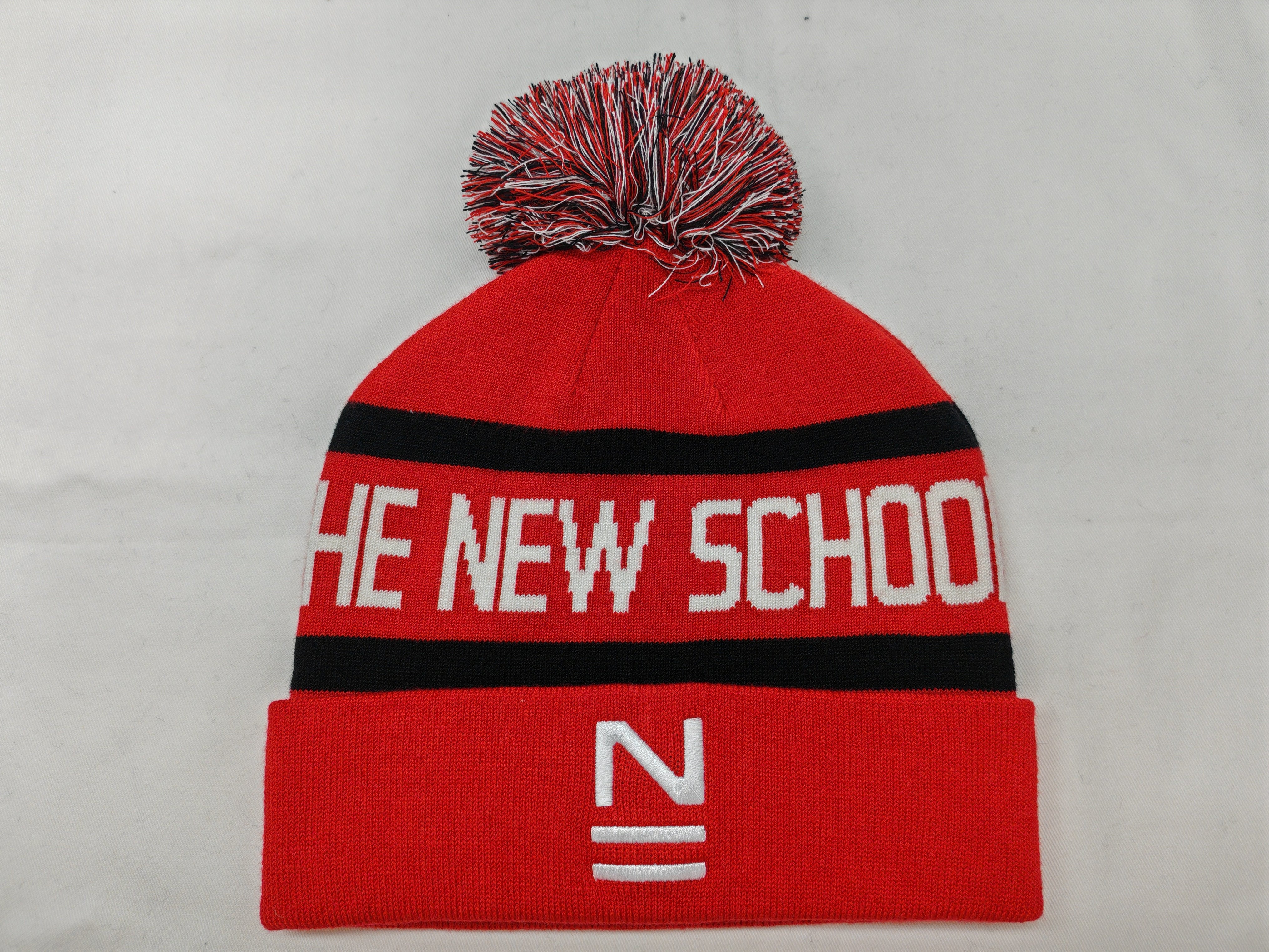 Red "N" Beanie with pom